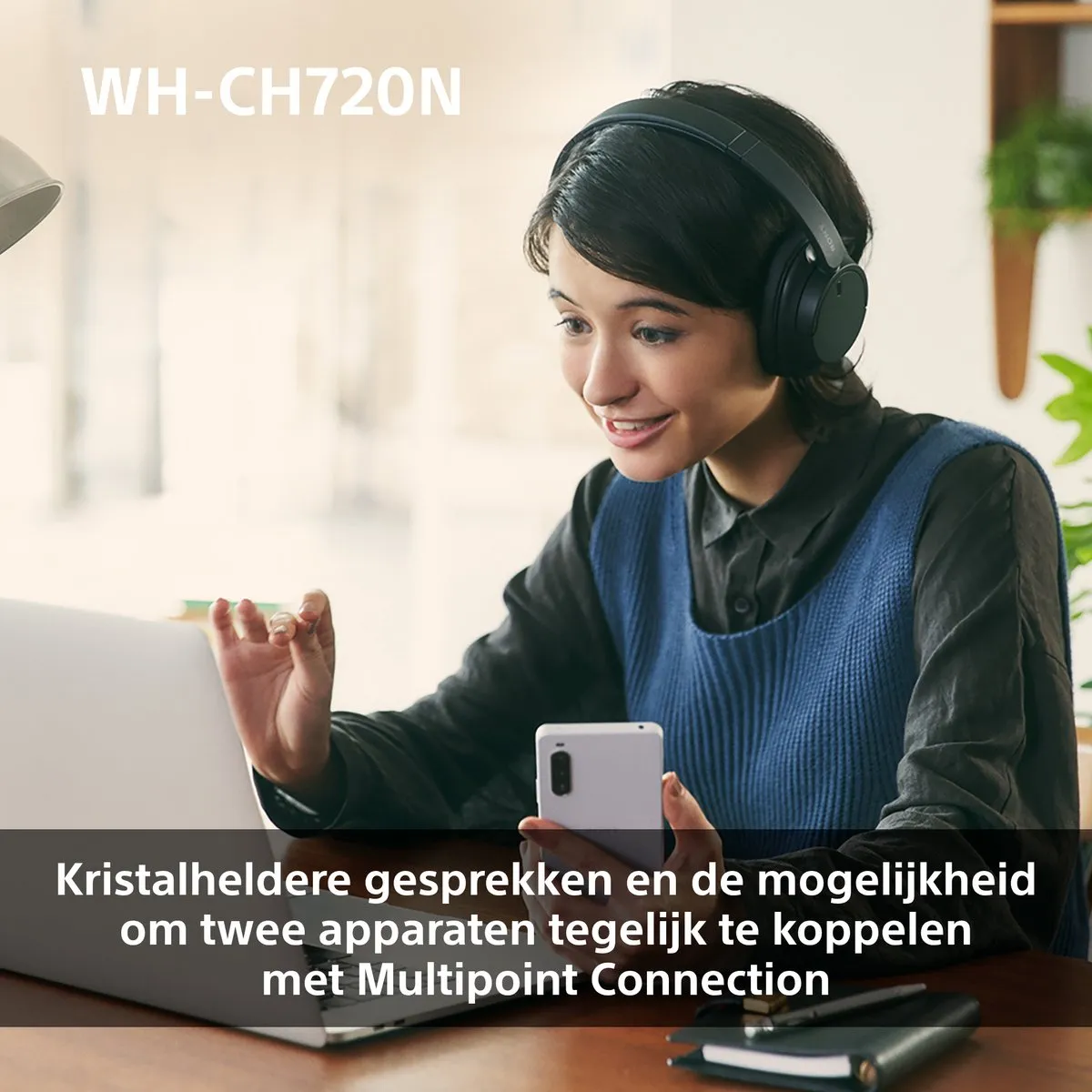 Sony WH-CH720N Draadloze Noise Cancelling Over-Ear Koptelefoon - Roze