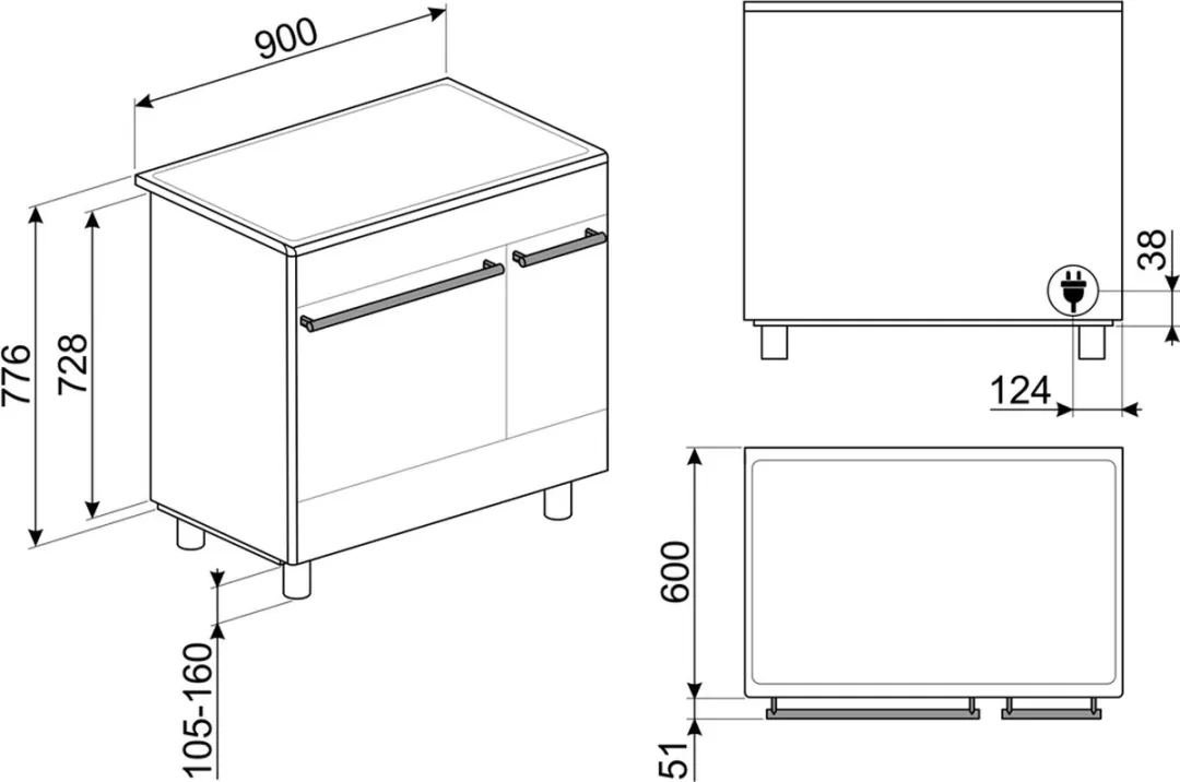 Smeg CG92IANT9 Inductiefornuis 90cm - 4 Zones - Antraciet