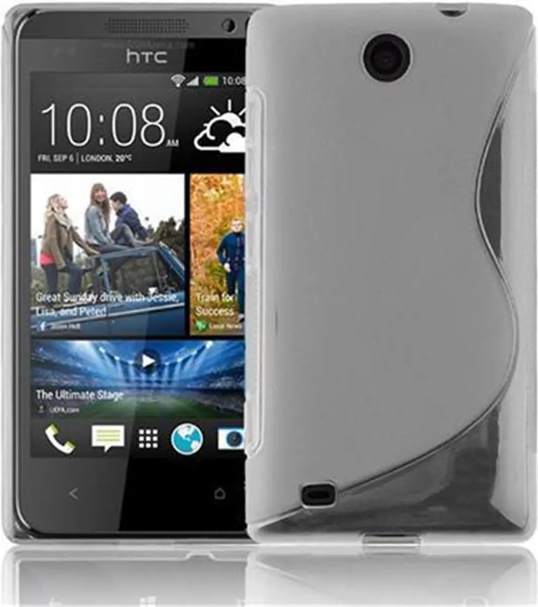 Cadorabo Hoesje geschikt voor HTC Desire 300 in SEMI-TRANSPARANT