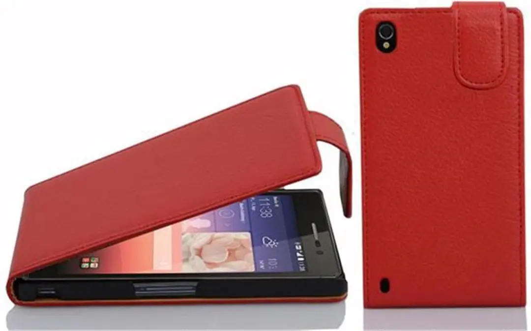Cadorabo Hoesje geschikt voor Huawei ASCEND P7 in INFERNO ROOD