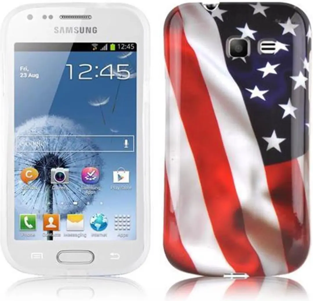 Cadorabo Hoesje geschikt voor Samsung Galaxy TREND LITE met STARS AND STRIPES op