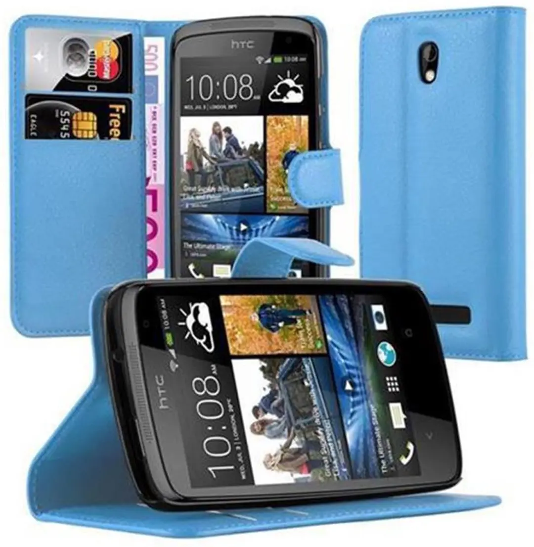 Cadorabo Hoesje geschikt voor HTC Desire 500 in PASTEL BLAUW