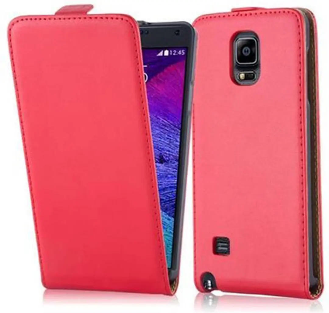 Cadorabo Hoesje geschikt voor Samsung Galaxy NOTE 4 in CHILI ROOD