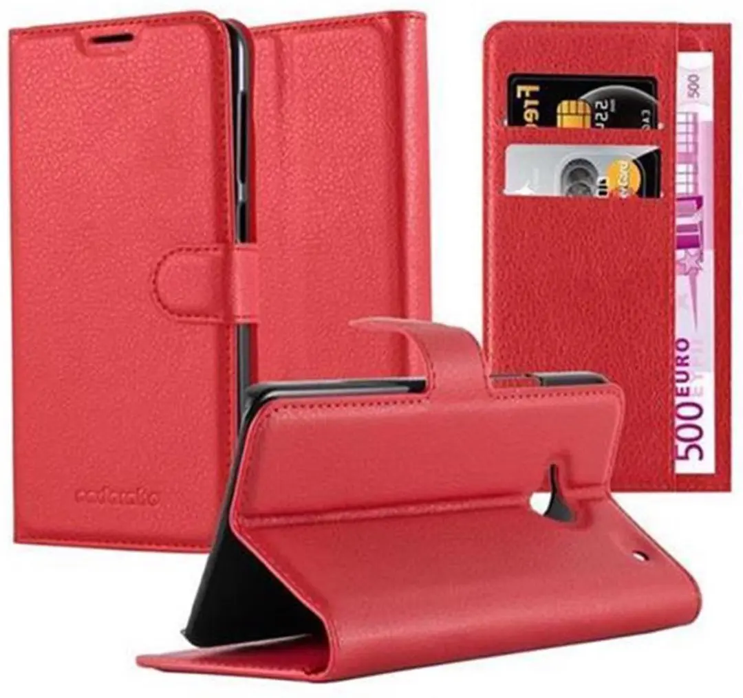 Cadorabo Hoesje geschikt voor HTC ONE M7 in KARMIJN ROOD
