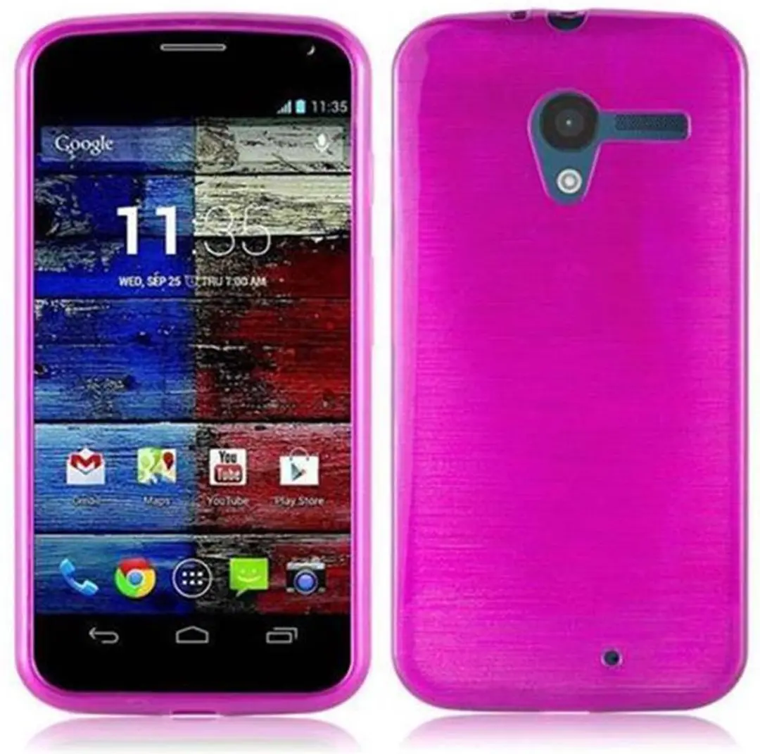 Cadorabo Hoesje geschikt voor Motorola MOTO X in ROZE - Beschermhoes van flexibel TPU silicone Case Cover in Brushed design