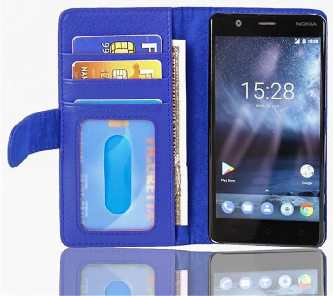 Cadorabo Hoesje geschikt voor Nokia 3 2017 in NEPTUNUS BLAUW