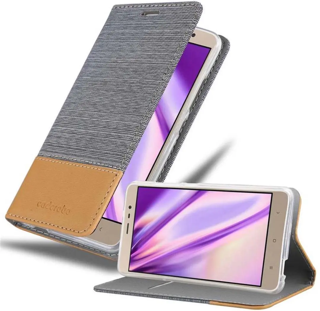 Cadorabo Hoesje geschikt voor Xiaomi RedMi NOTE 3 in LICHTGRIJS BRUIN