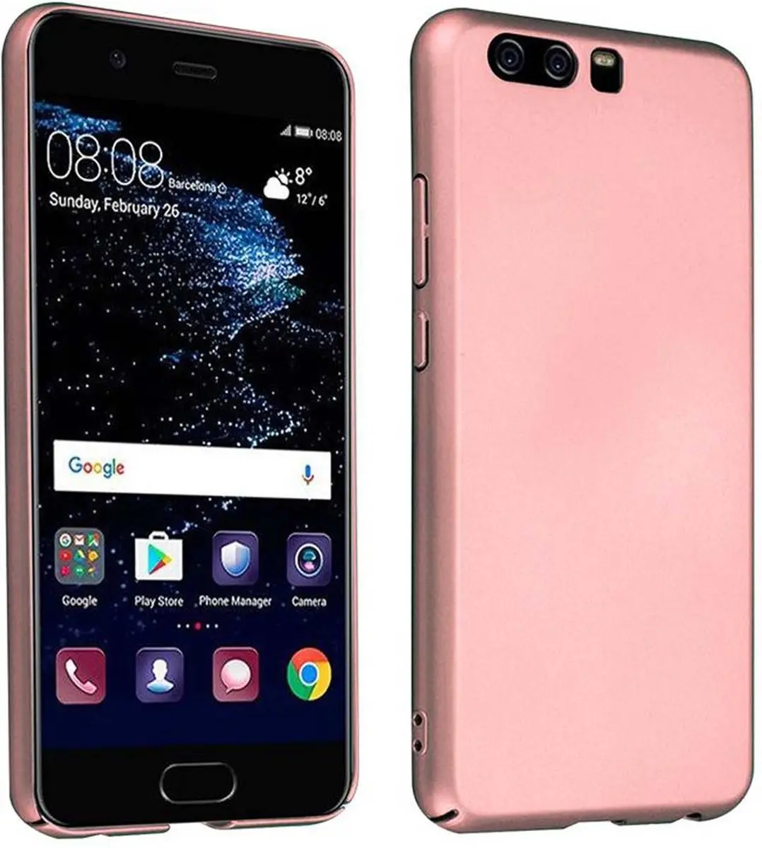 Cadorabo Hoesje geschikt voor Huawei P10 in METAAL ROSE GOUD
