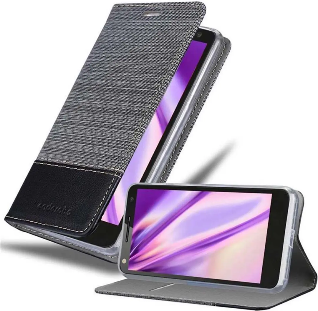 Cadorabo Hoesje geschikt voor Motorola MOTO X3 in GRIJS ZWART