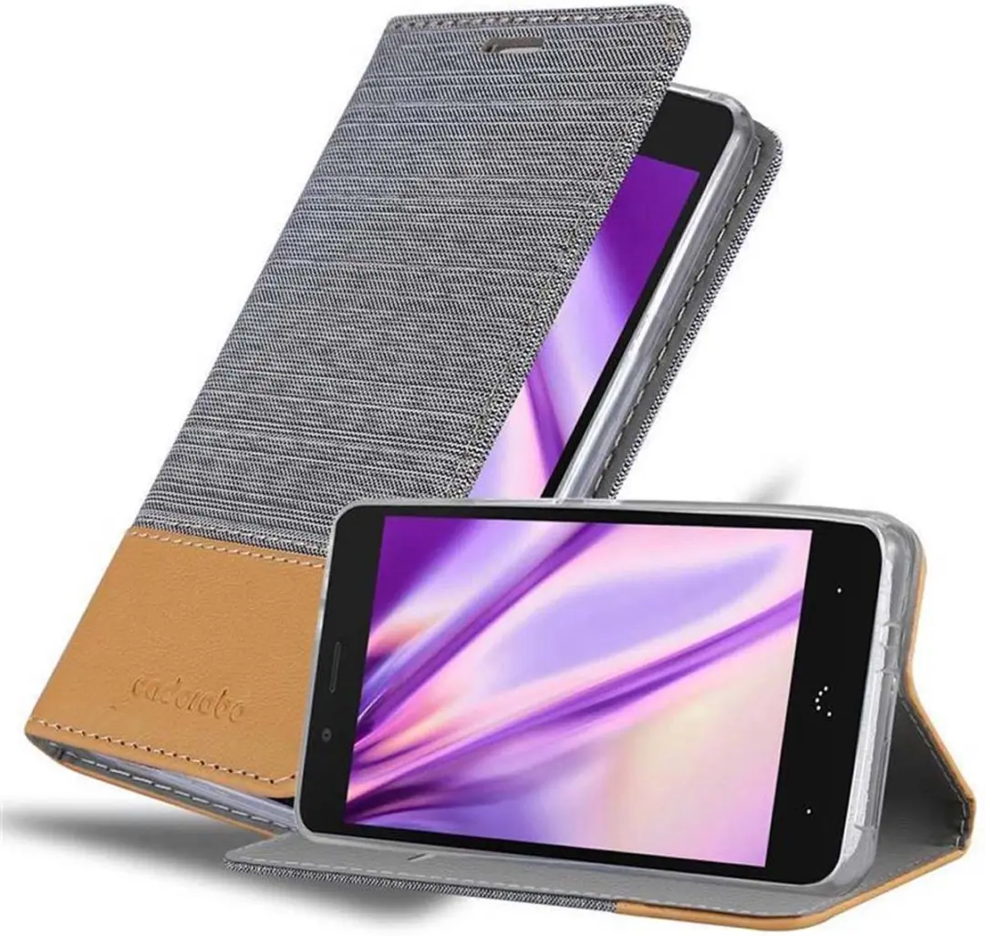 Cadorabo Hoesje geschikt voor BQ Aquaris X5 PLUS in LICHTGRIJS BRUIN