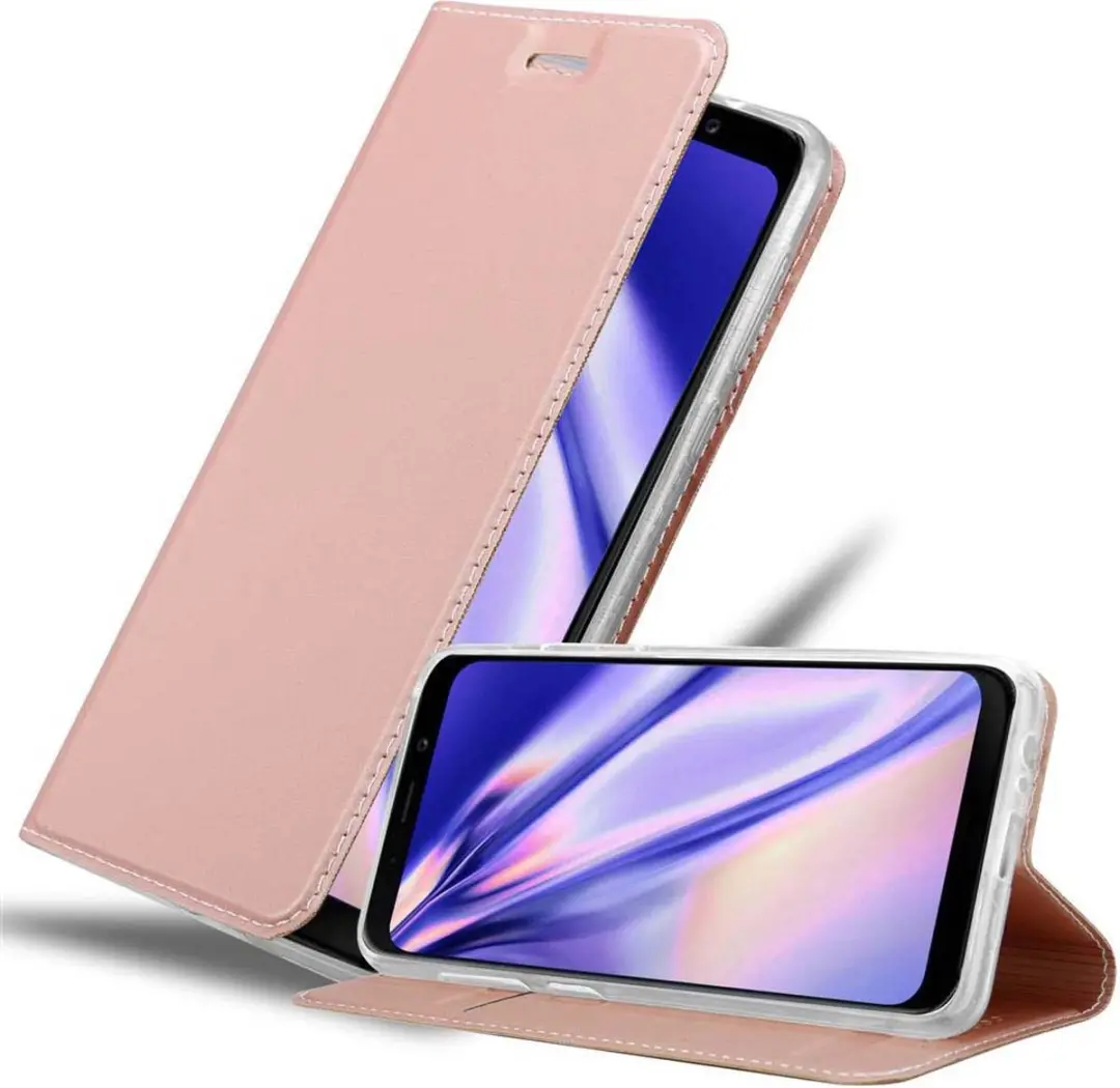 Cadorabo Hoesje geschikt voor Samsung Galaxy A8 2018 in CLASSY ROSE GOUD