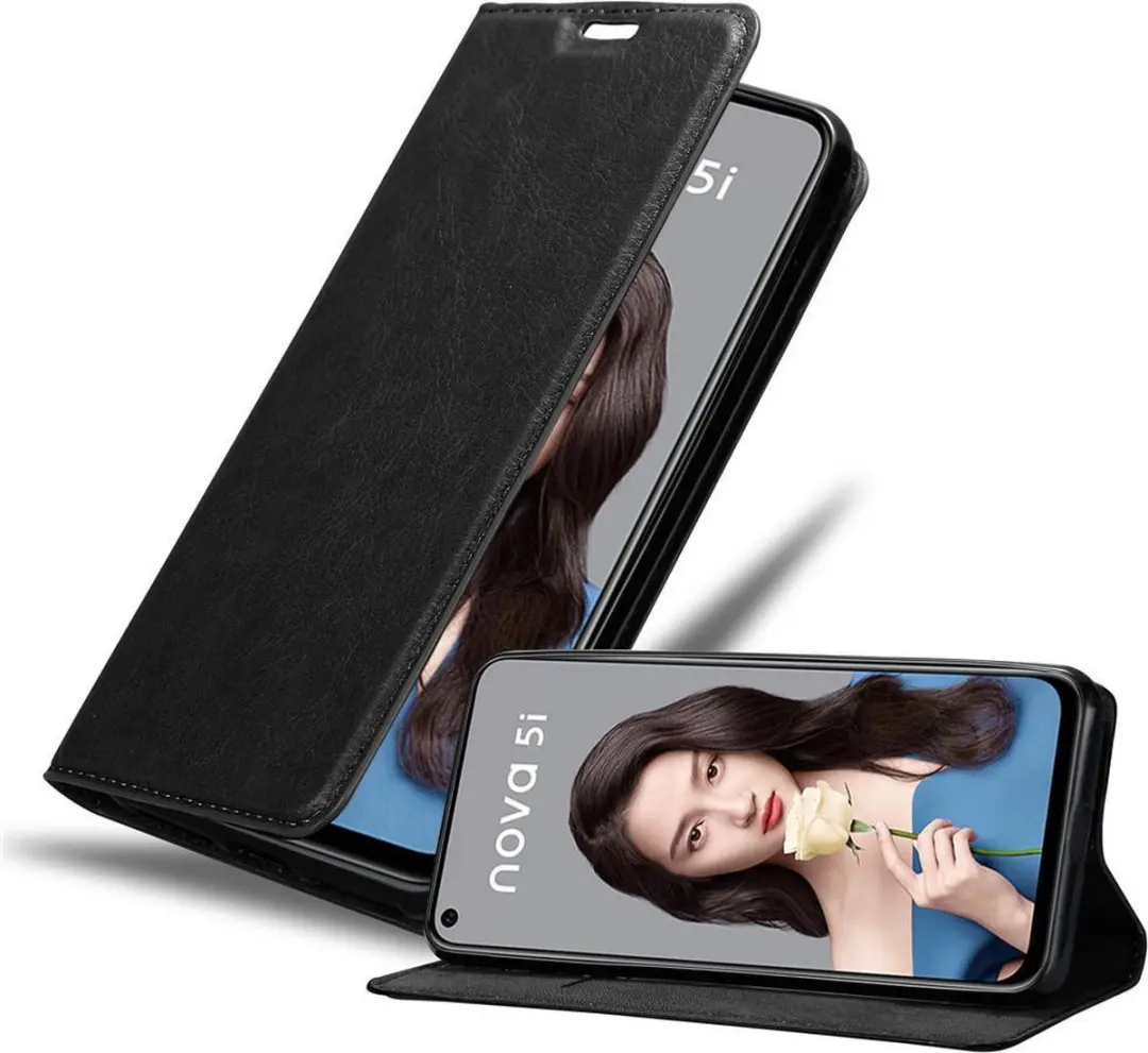 Cadorabo Hoesje geschikt voor Huawei NOVA 5i / P20 LITE 2019 in ZWARTE NACHT