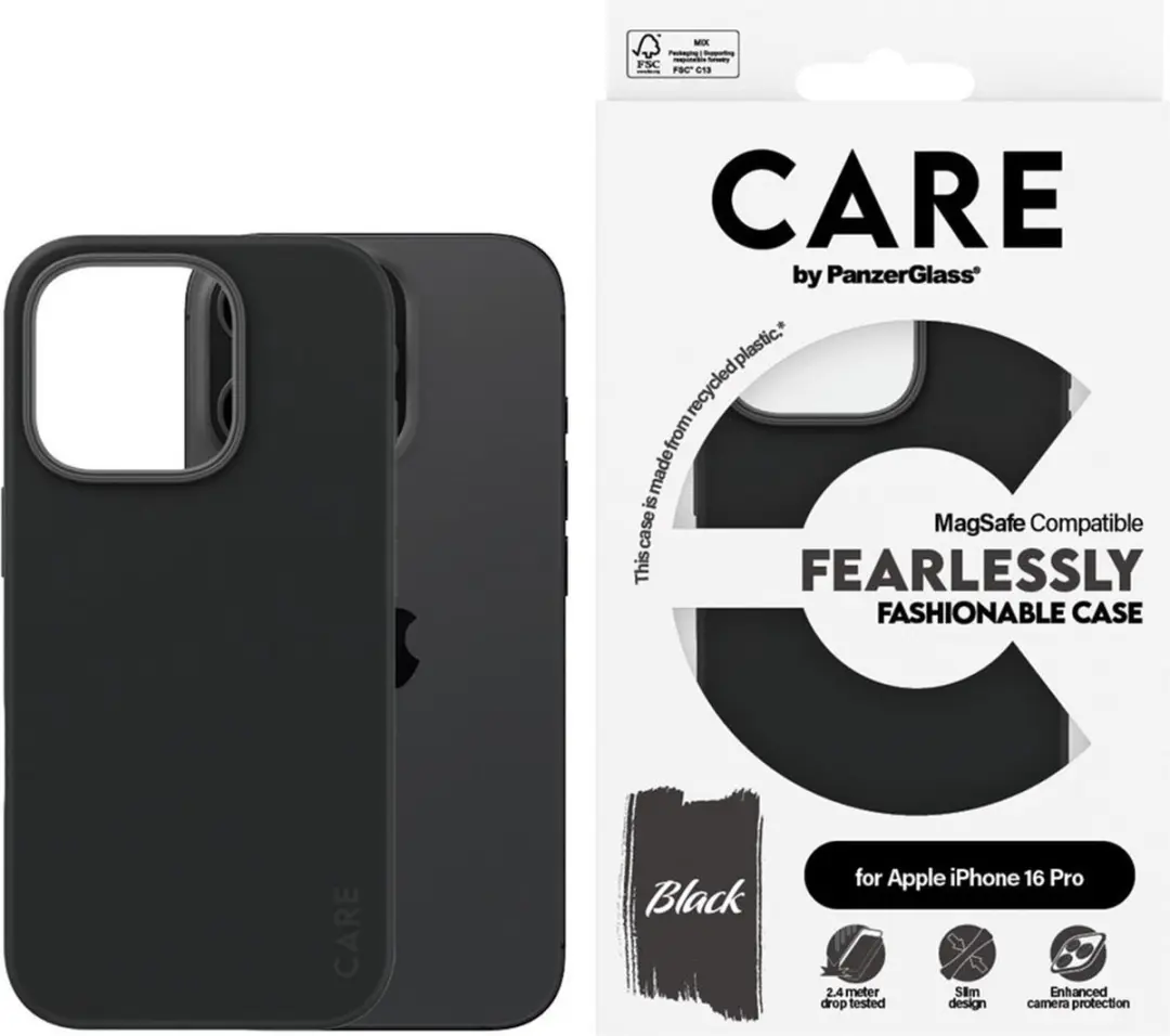 PanzerGlass CARE Fashion Hoesje iPhone 16 Pro - Zwart - afbeelding 3 van 6