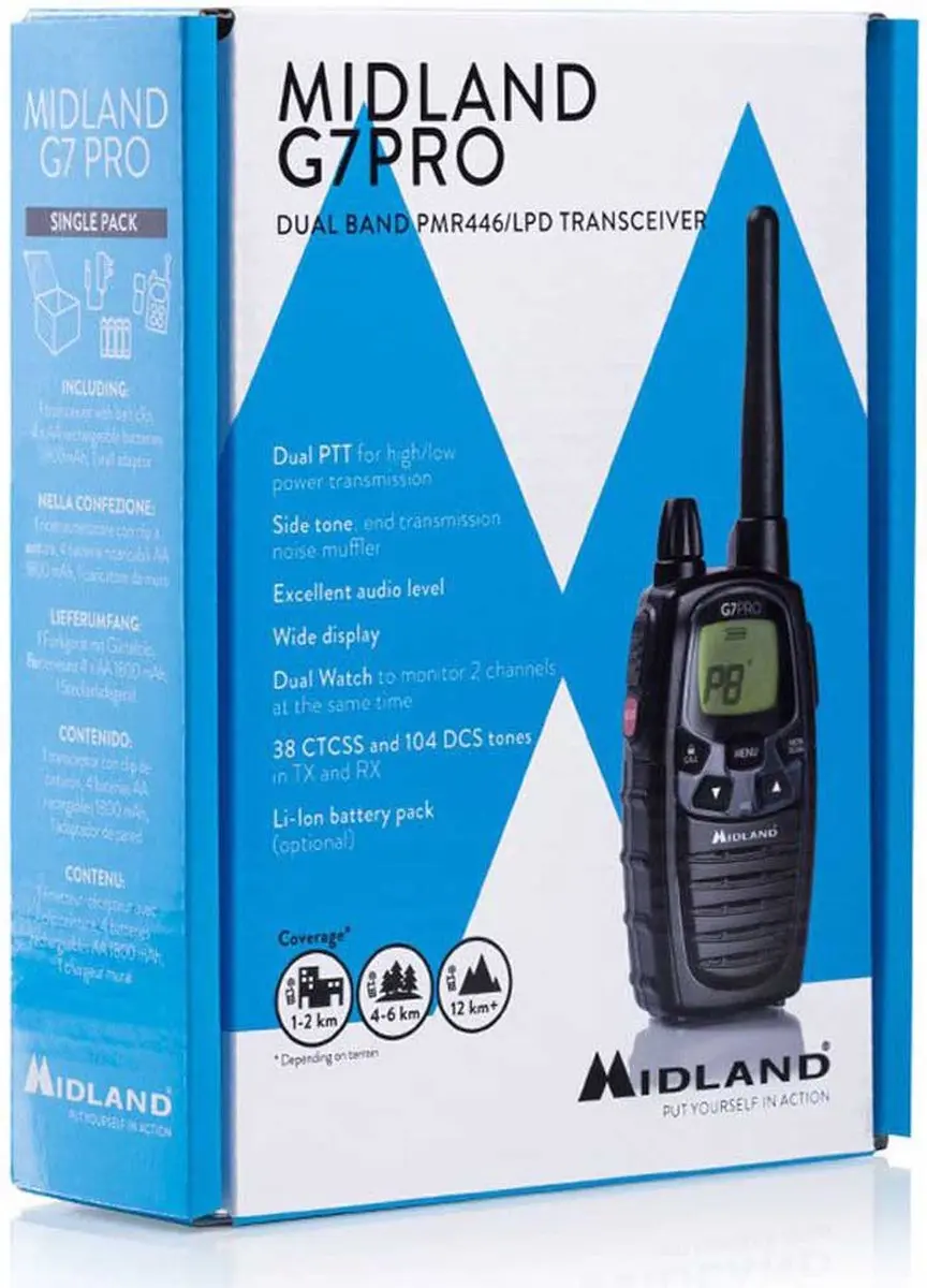 Midland G7 Pro C1090.14 PMR/LPD portofoon - Zwart - afbeelding 5 van 6