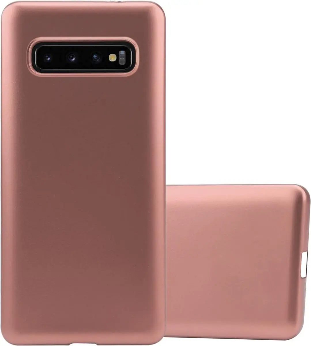 Cadorabo Hoesje geschikt voor Samsung Galaxy S10 4G in METALLIC ROSE GOUD
