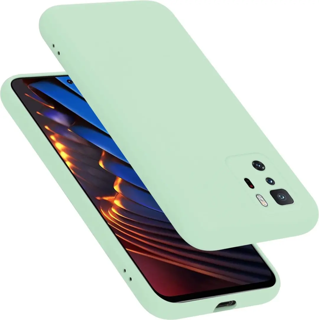 Cadorabo Hoesje geschikt voor Xiaomi POCO X3 GT in LIQUID LICHT GROEN