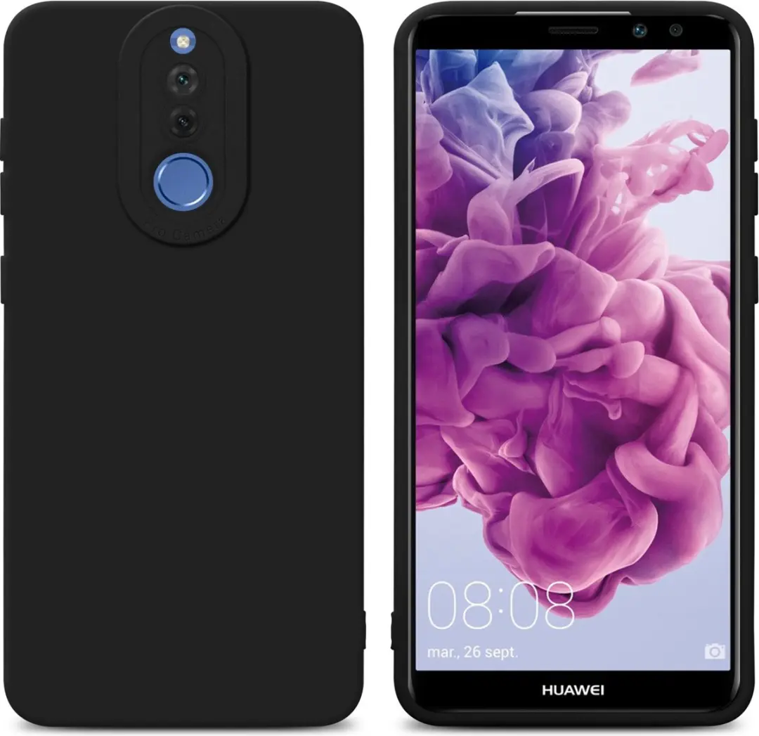 Cadorabo Hoesje geschikt voor Huawei MATE 10 LITE in FLUID ZWART