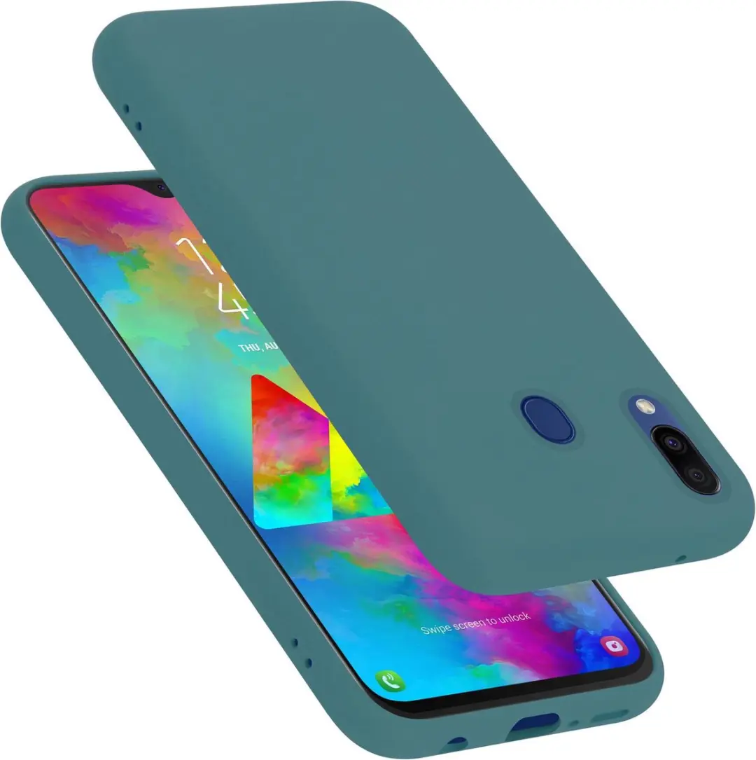 Cadorabo Hoesje geschikt voor Samsung Galaxy M10s in LIQUID LICHT GROEN