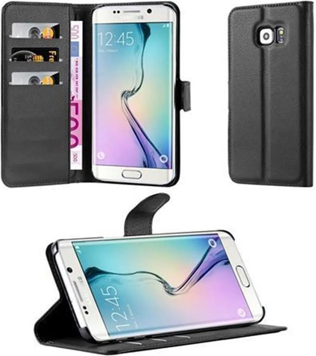 Cadorabo Hoesje geschikt voor Samsung Galaxy S6 EDGE in PHANTOM ZWART