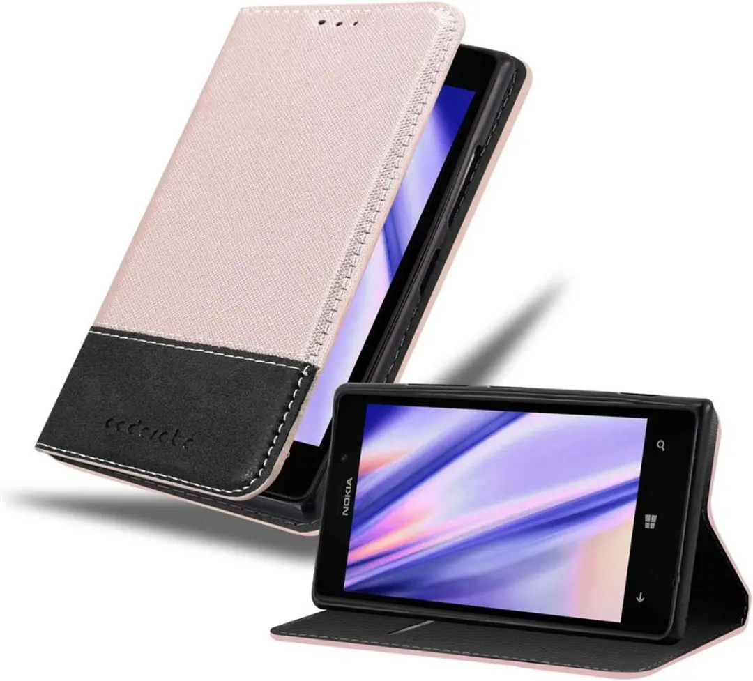 Cadorabo Hoesje geschikt voor Nokia Lumia 925 in ROSE GOUD ZWART