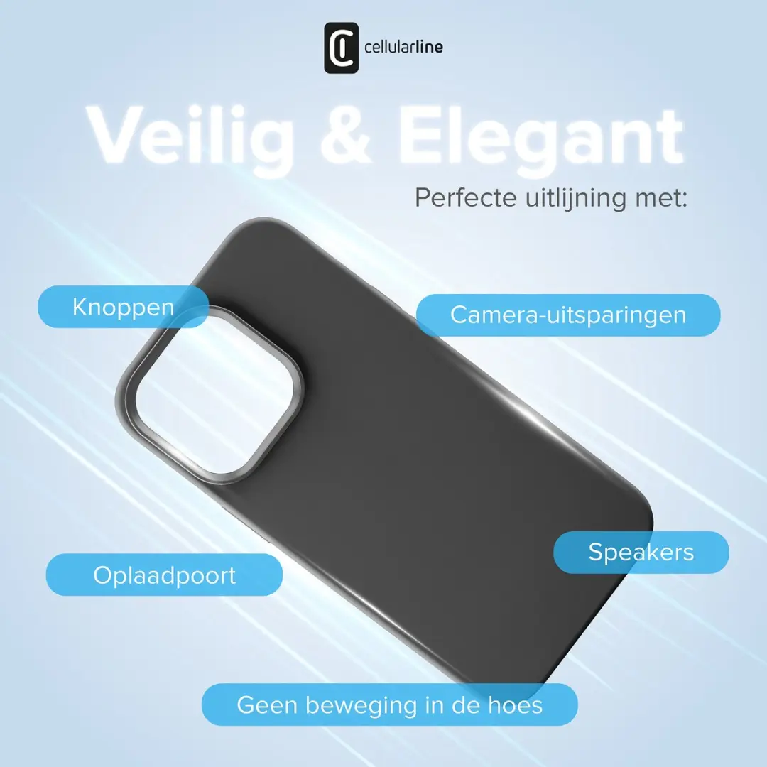 Cellularline Sensation Hoesje iPhone 16 Pro - Zwart - afbeelding 6 van 6