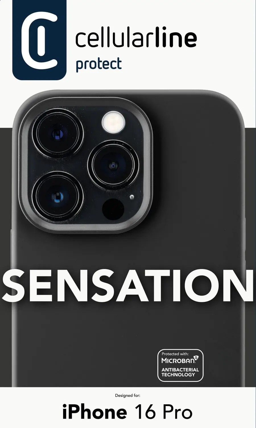 Cellularline Sensation Hoesje iPhone 16 Pro - Zwart - afbeelding 4 van 6