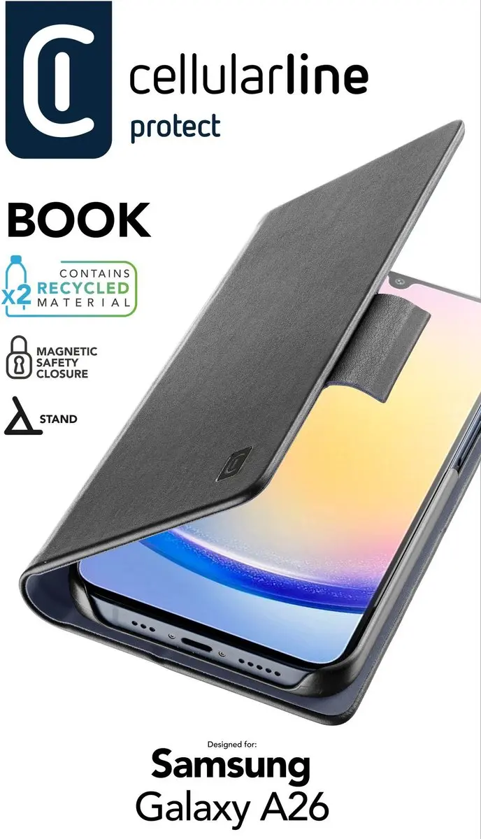 Cellularline Book Hoesje Galaxy A26 BOOK3GALA26K - Zwart - afbeelding 4 van 6