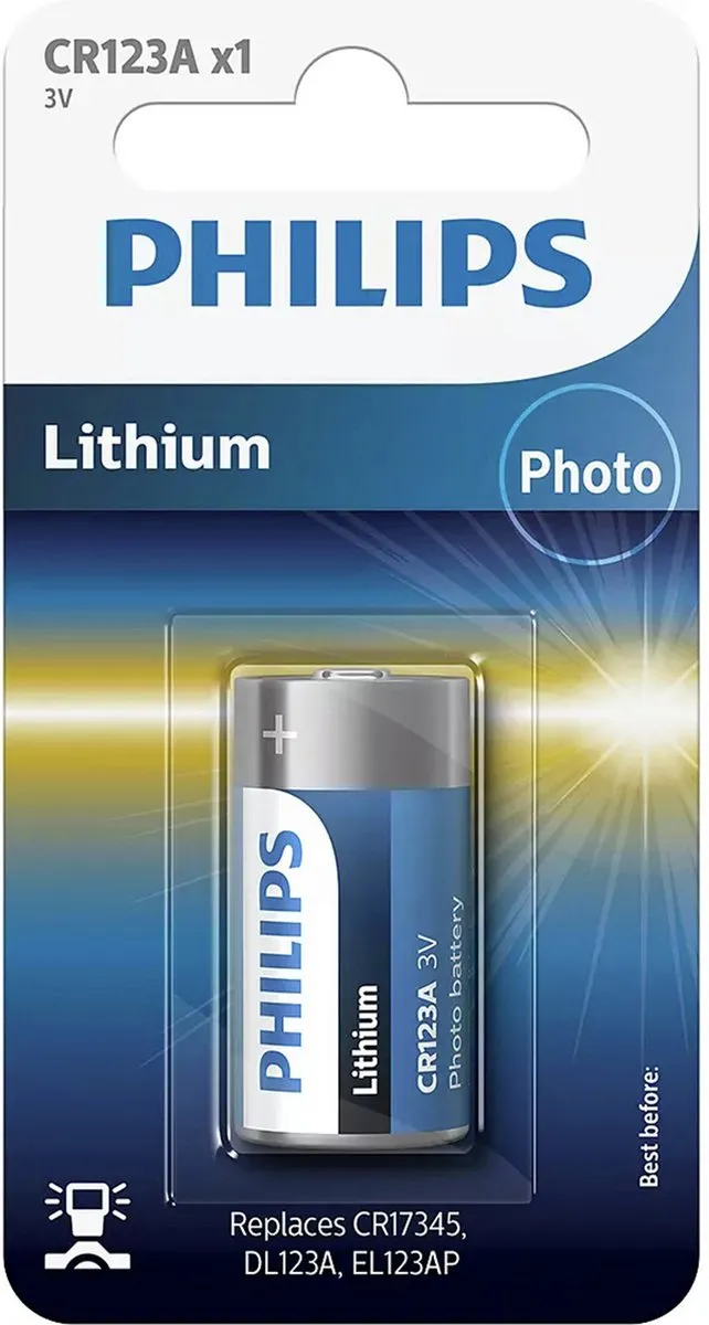 Philips CR123A Lithium Batterij 1500mAh