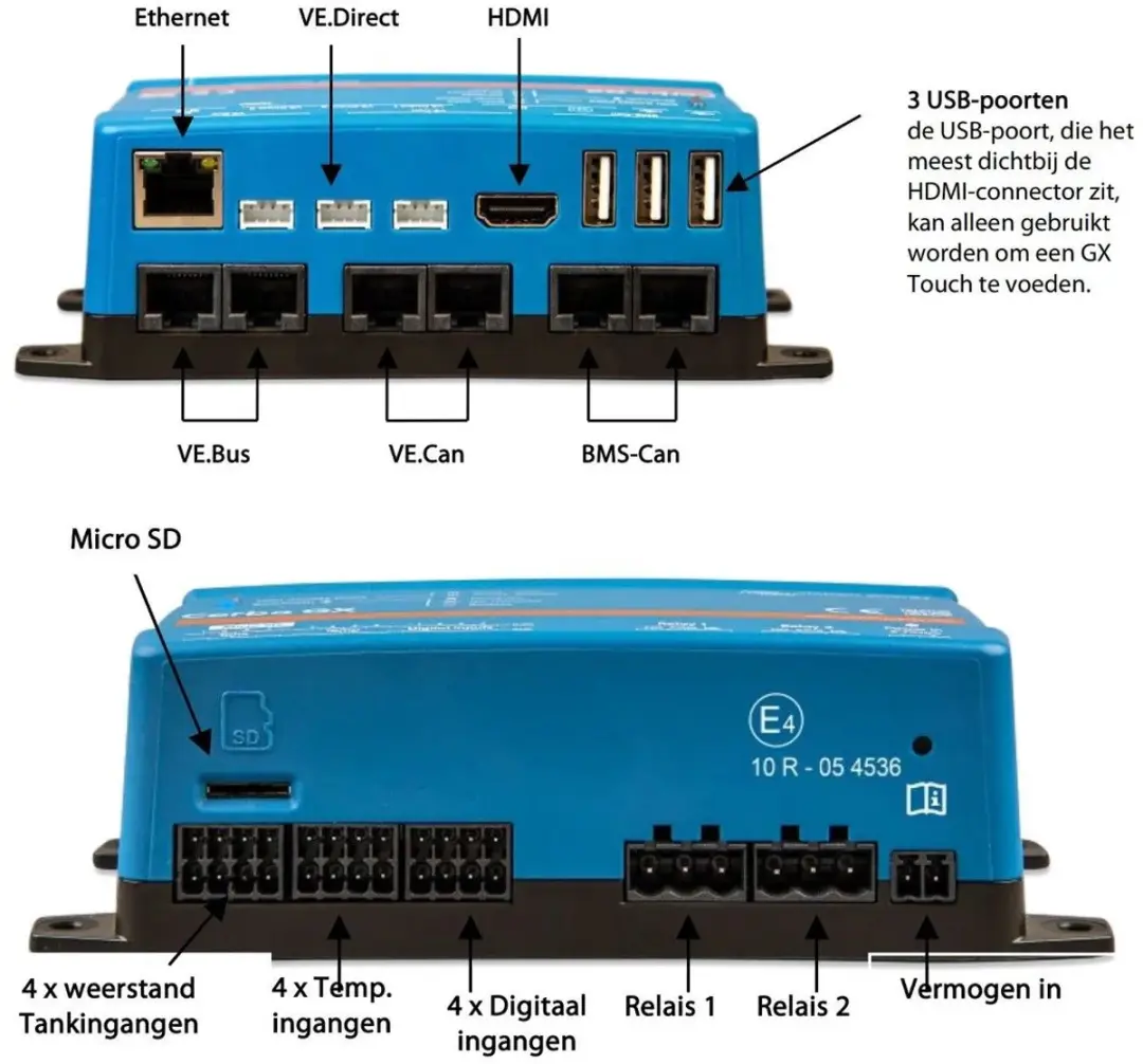 Victron Cerbo GX MK2 - Zwart - afbeelding 4 van 6