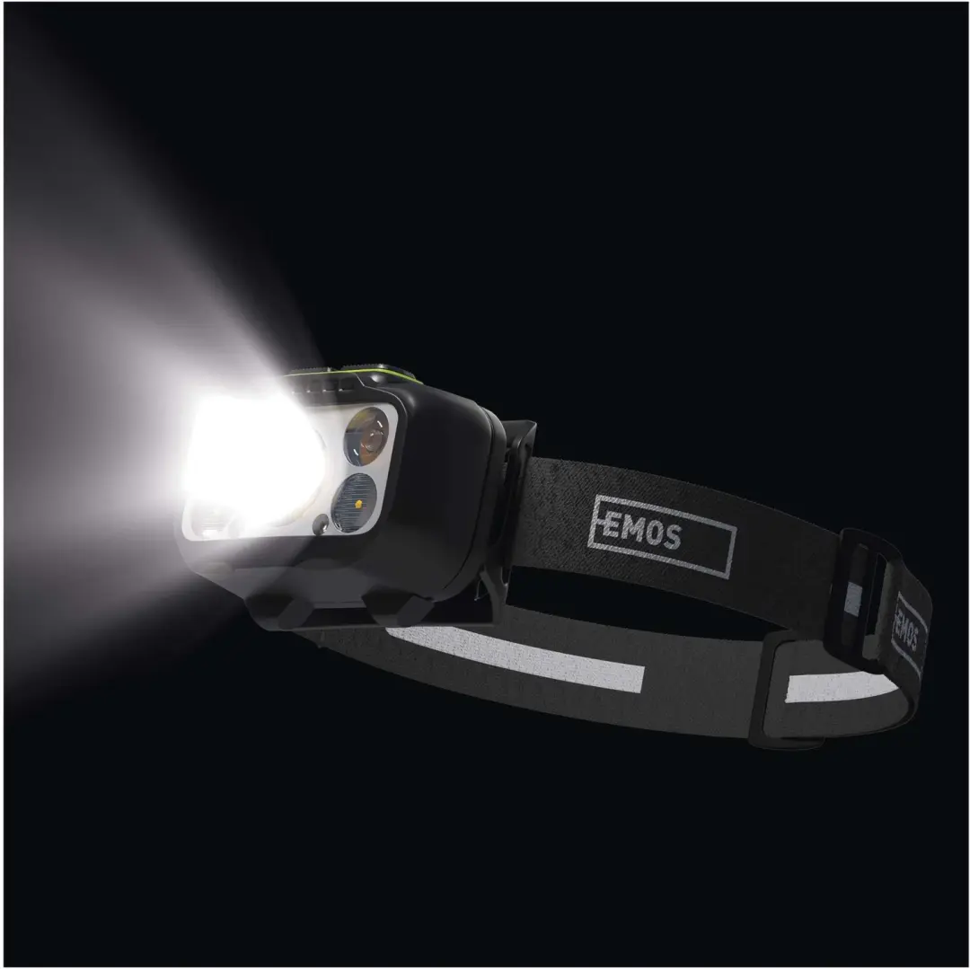 EMOS LED-hoofdlamp met oplaadfunctie, 550 lm, 110 m, Li-Pol 1000 mAh / 3x AAA, P