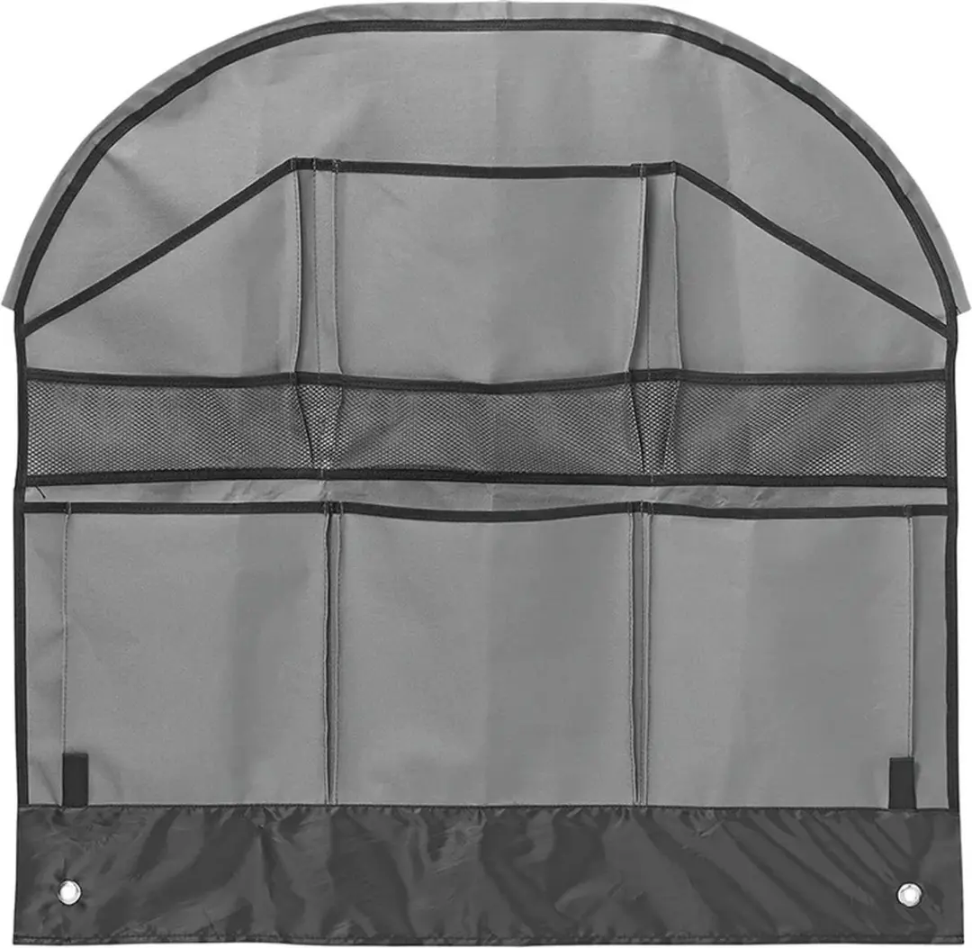 ProPlus 9-Vaks Wiel Organizer - 84x86 cm met Keder – Wielflap met Opbergvakken - Tentorganizer - Campingorganizer - Wiel Schort – Voor caravan - Georganiseerd reizen - Efficiënte opbergruimte - Grijs