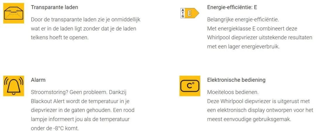 Whirlpool WHFF 6403 W4E Vrieskast 404L - NoFrost Wit - afbeelding 6 van 6