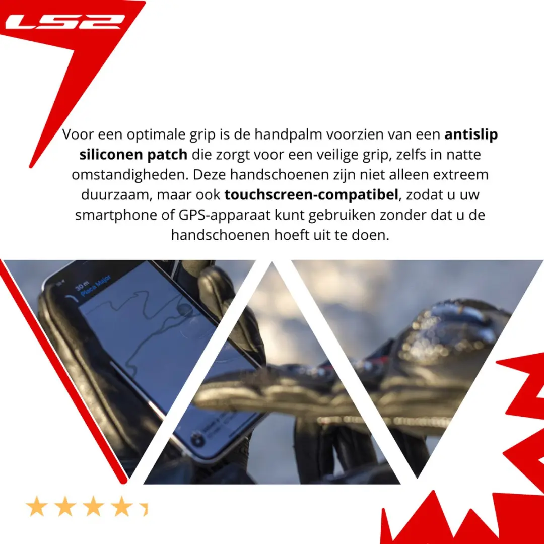 LS2 Spark 2 Leather Motorhandschoenen - Zwart/Wit - S - afbeelding 3 van 6