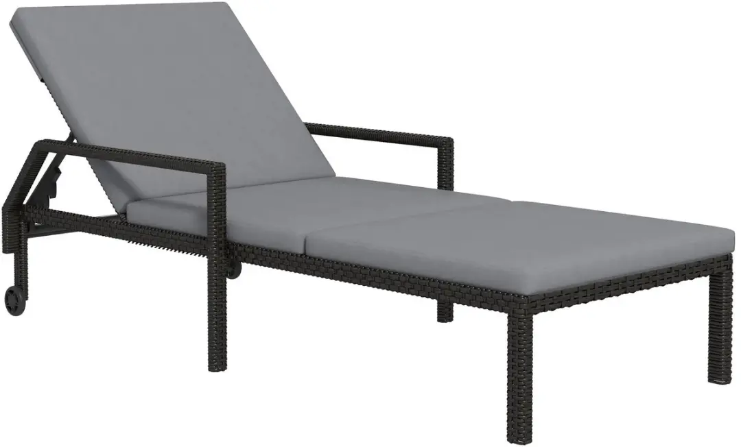 Rattan Lounger met Verstelbare Rugleuning