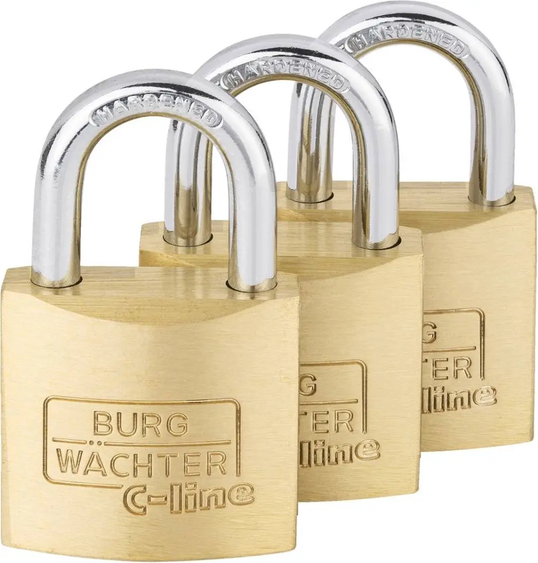 BURG-WÄCHTER TRIO 222 30 Hangslot - 3x - Messing - afbeelding 2 van 2