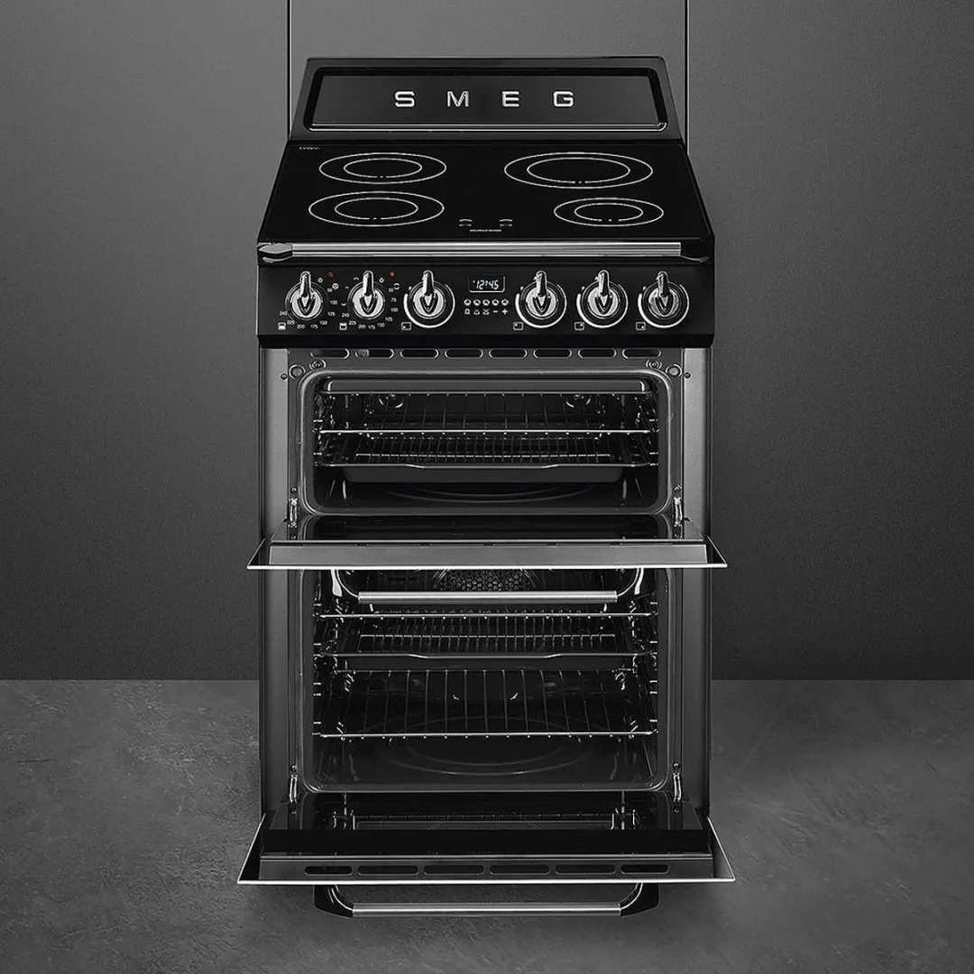 Smeg TR62IBL Inductiefornuis - 2 Ovens - 4 Zones - Zwart