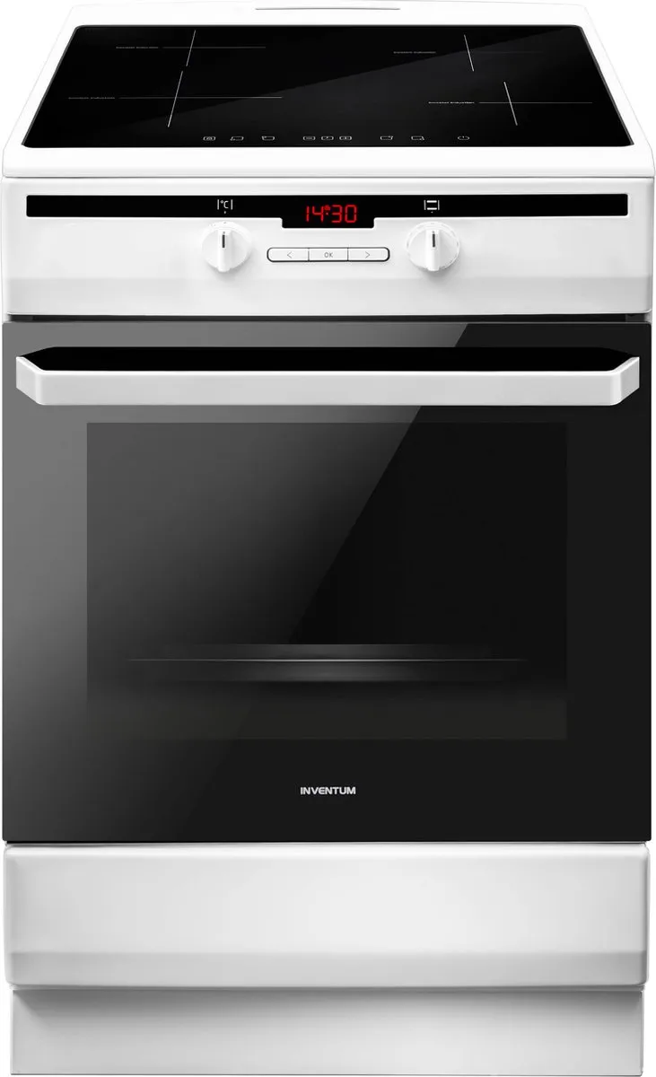 Inventum VFI6042WIT Vrijstaand Inductiefornuis 60cm - 65L - Wit/Zwart