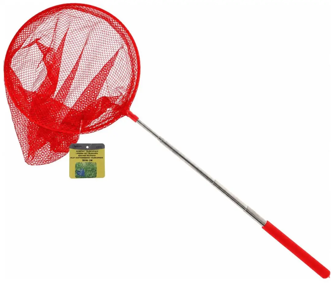 Benson Telescopisch visnet - rood - schepnet - metaal - 38 tot 86 cm