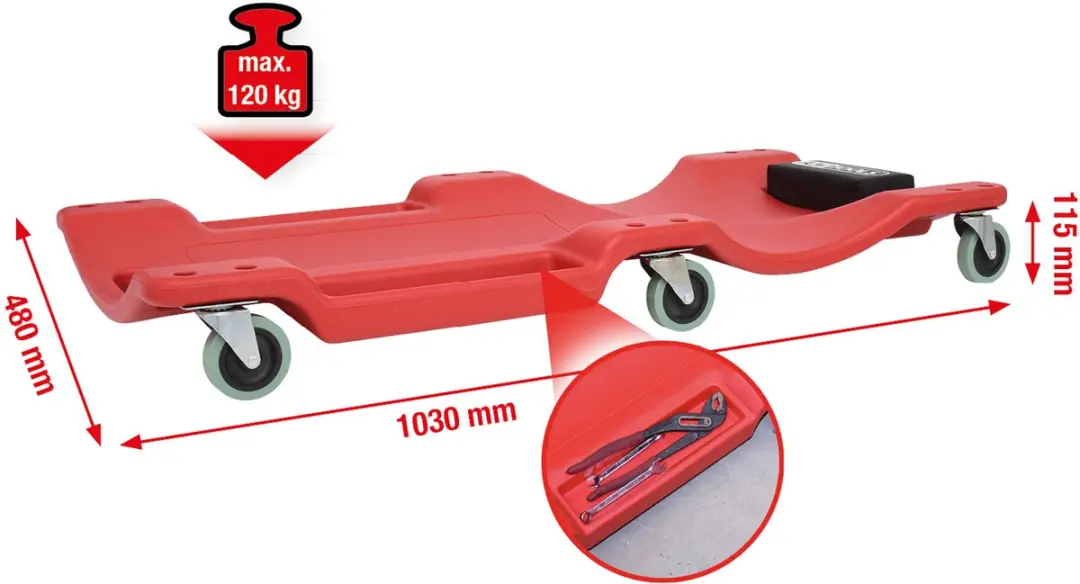 KS Tools 500.8090 Wielplaat - 1030x480x115mm - Rood - afbeelding 5 van 6