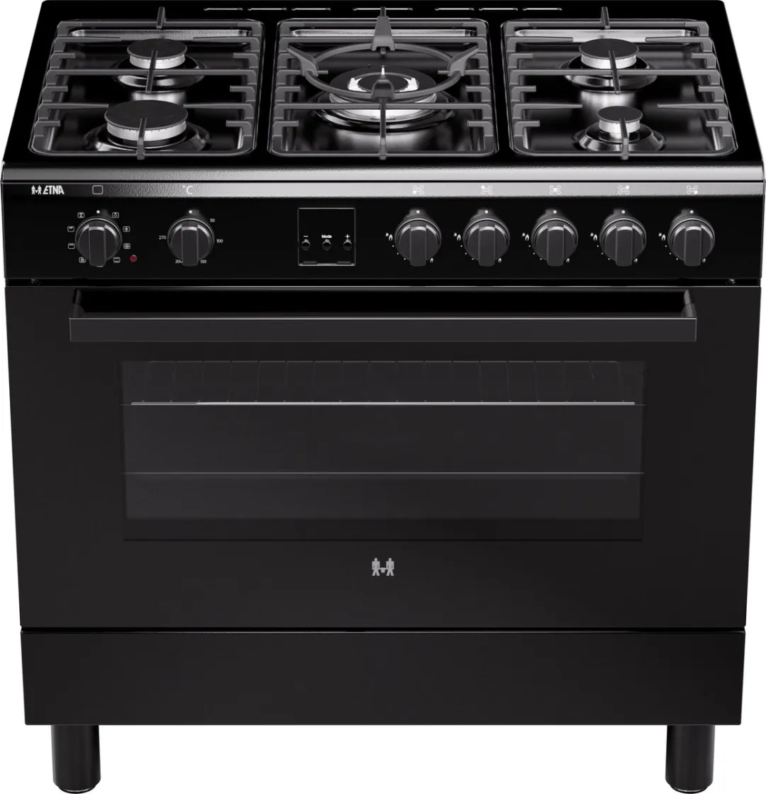 Etna FG190ZWA Gas/elektro fornuis 90cm - 5 kookzones - Zwart