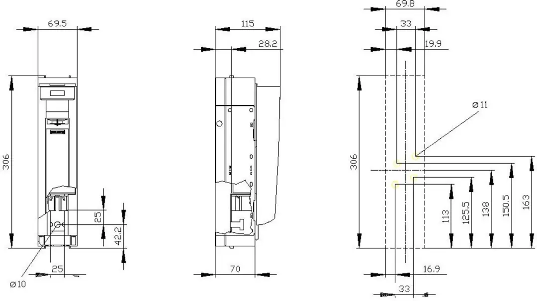 Siemens 3NP11411DA10 Zekeringlastscheider - 250A - afbeelding 2 van 3