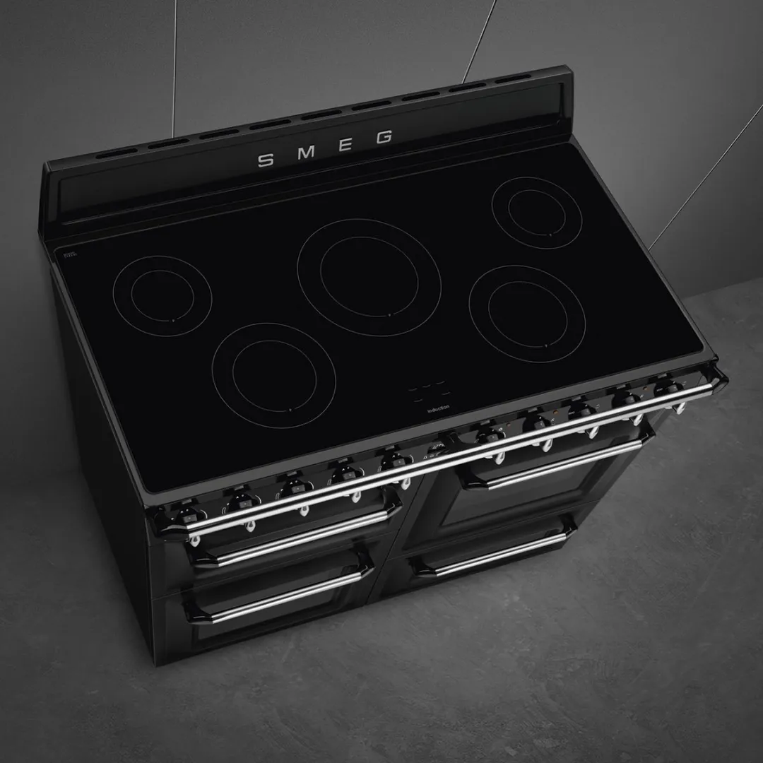 Smeg TR4110IBL2 Inductiefornuis 110cm - 3 Ovens, 5 Zones - Zwart