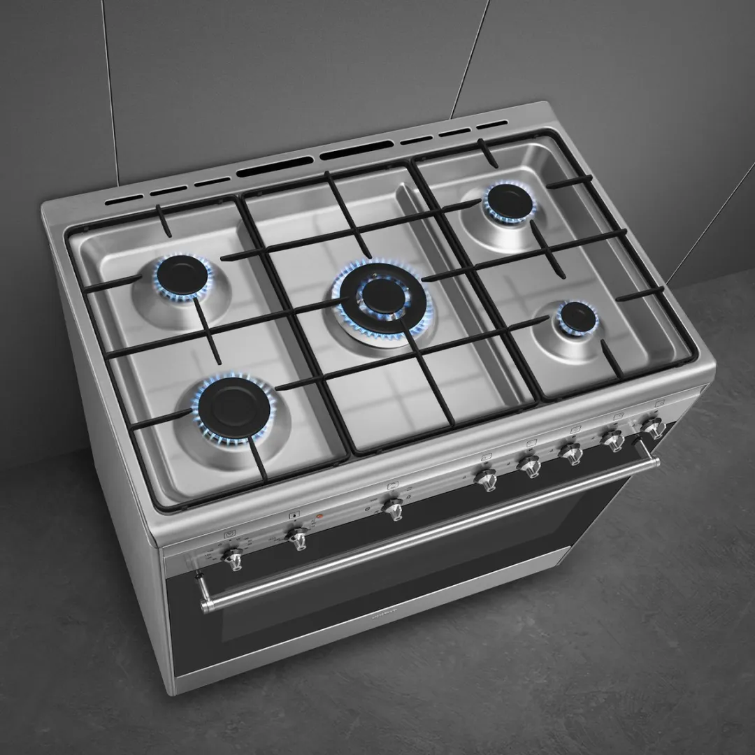 SMEG CX91GMXNLK - Gasfornuis - 90 cm - RVS - 5 kookzones
