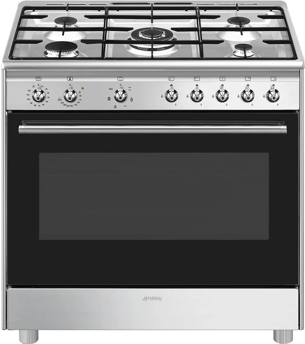SMEG CX91GMXNLK - Gasfornuis - 90 cm - RVS - 5 kookzones