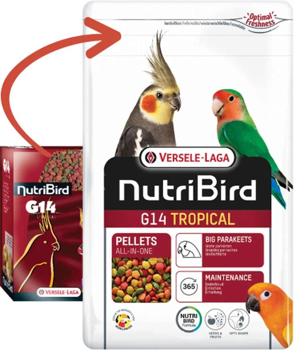 Versele-Laga Nutribird G14 Tropical Grote Parkiet 1kg - afbeelding 3 van 4