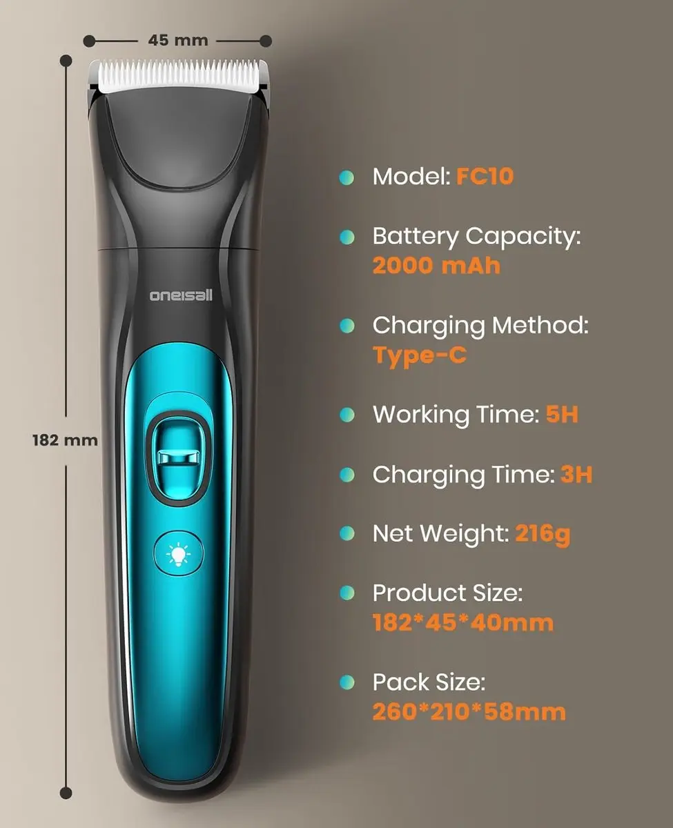 Oneisall FC10 Dierentrimmer - 4-in-1 - Blauw - afbeelding 3 van 6