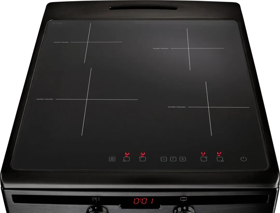 Inventum VFI5042ZWA - Vrijstaand inductie fornuis - Elektrische oven - 4 kookzones - 50 cm - 65 liter - Zwart