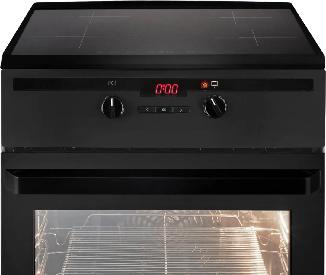 Inventum VFI5042ZWA - Vrijstaand inductie fornuis - Elektrische oven - 4 kookzones - 50 cm - 65 liter - Zwart
