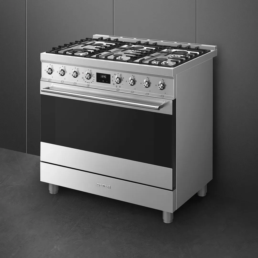 Smeg C9GMXNLK2 Gasfornuis 90cm - 6 Kookzones - RVS