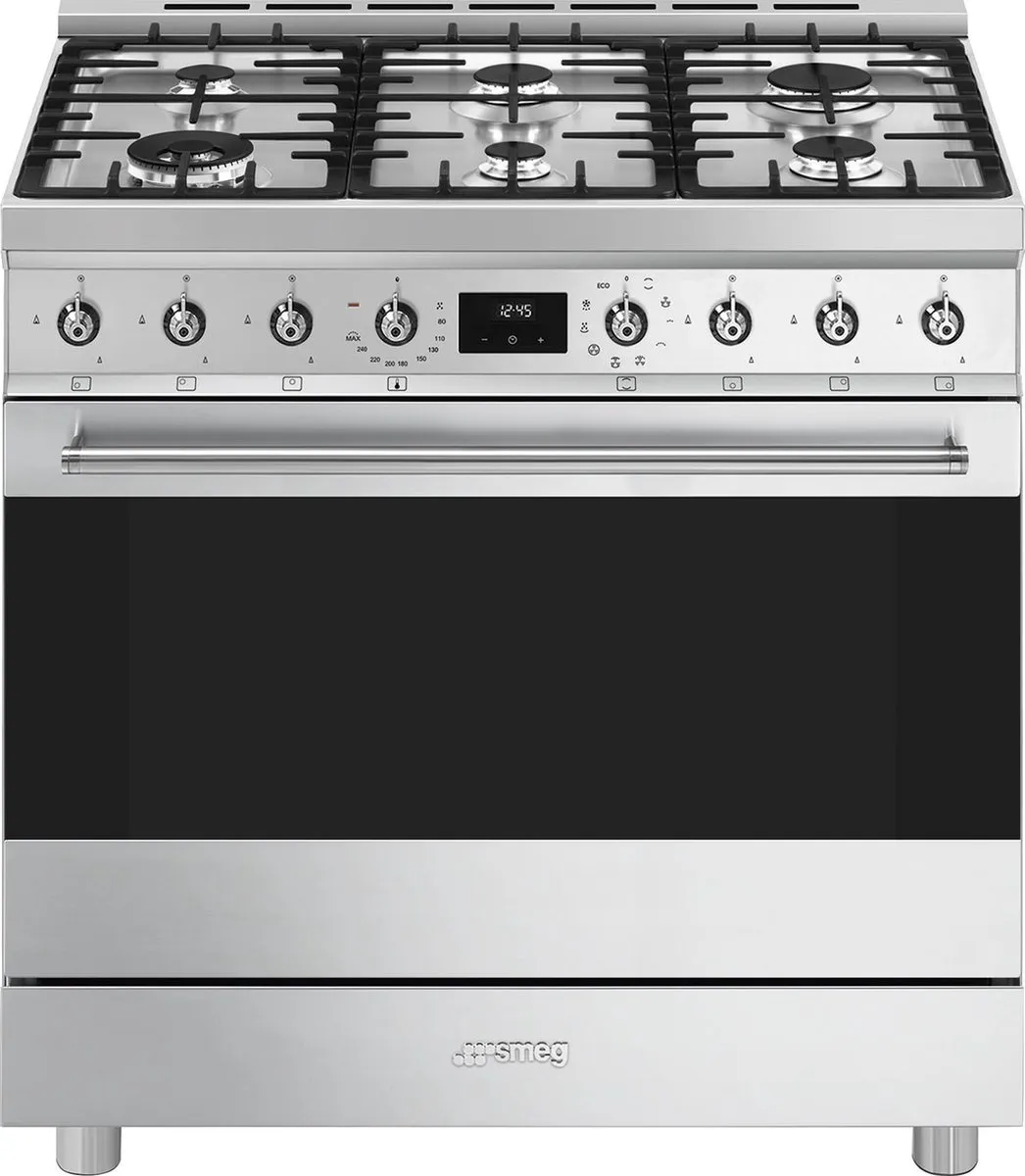 Smeg C9GMXNLK2 Gasfornuis 90cm - 6 Kookzones - RVS